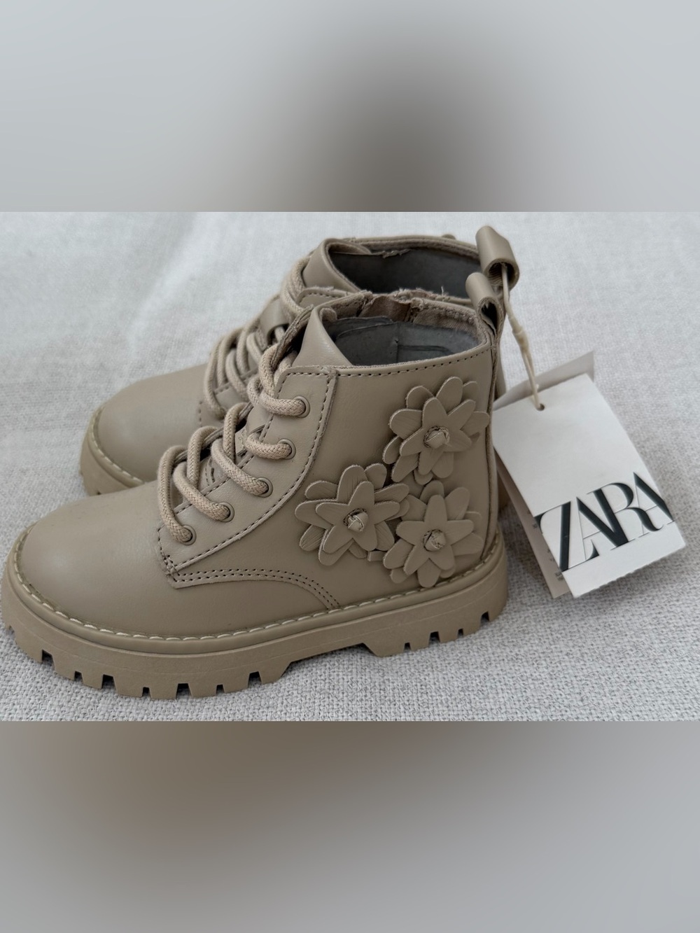 Zara Floral Lace-Up Boots